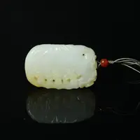 岁寒三友 白玉手把件