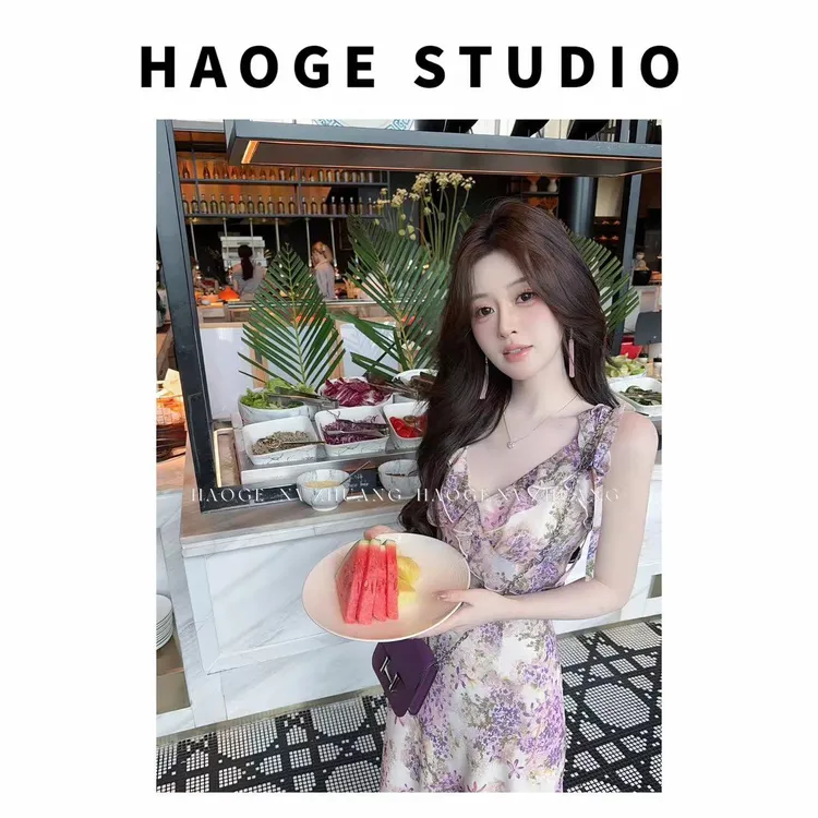 浩哥严选●九重紫HGX5LYQ1624A连衣裙预气质夏季小众时尚碎花设计
