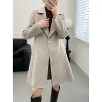 8099   M 2295 大衣女2025冬季新款中长款呢子外套时尚一粒扣