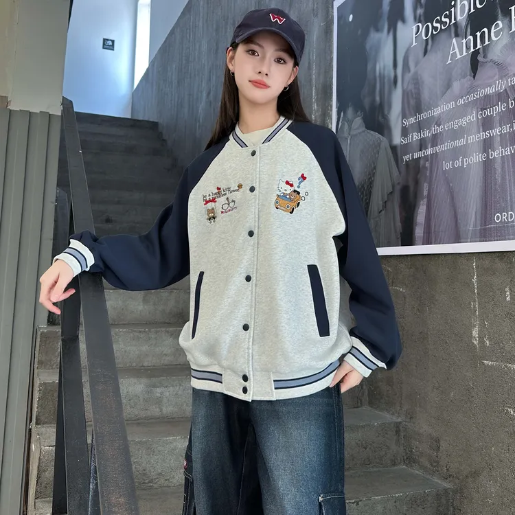 女童棒球服外套2025新款儿童洋气春秋款初中生12上衣大童15岁衣服