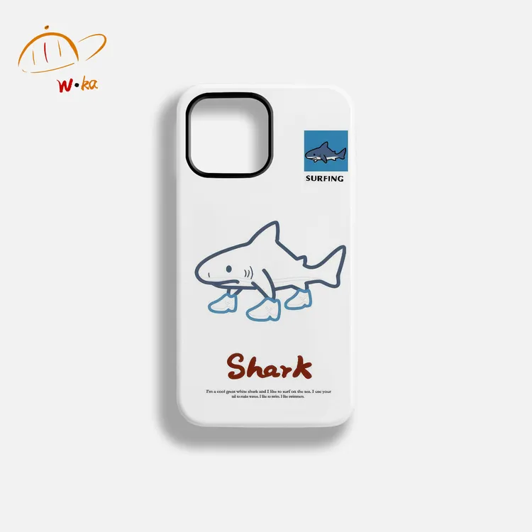 鲨鱼-菲林二合一磨砂适用于苹果17pro华为小米手机壳新款防摔