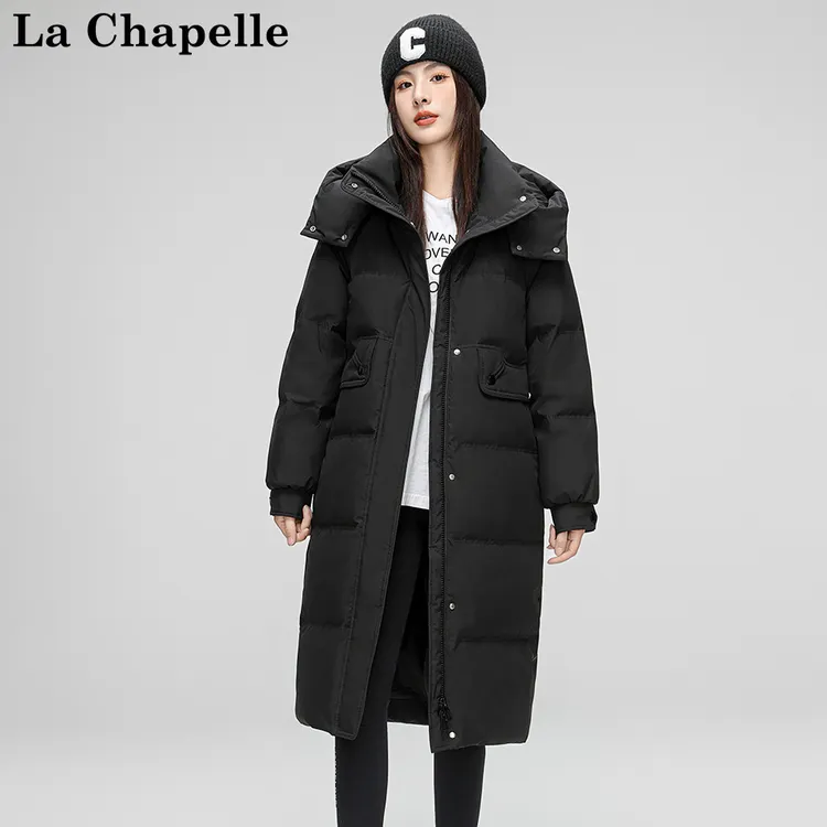拉夏贝尔羽绒服新国标90绒女款保暖时尚休闲中长款加厚外套6990