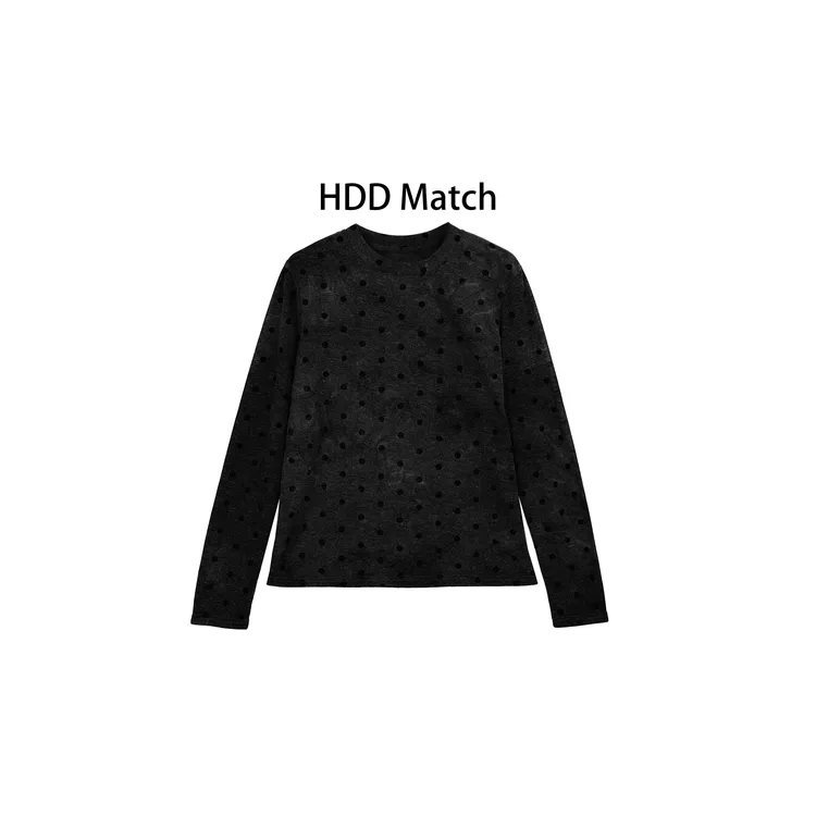 HDD- "波点计划" 秋季韩版定制显瘦修身波点T恤上衣 Y8786