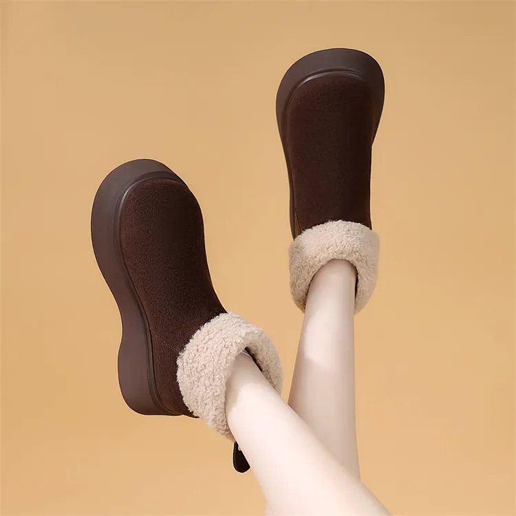 厚底增高雪地靴女2025加厚冬季新款加绒时尚棉鞋保暖马丁短靴防滑