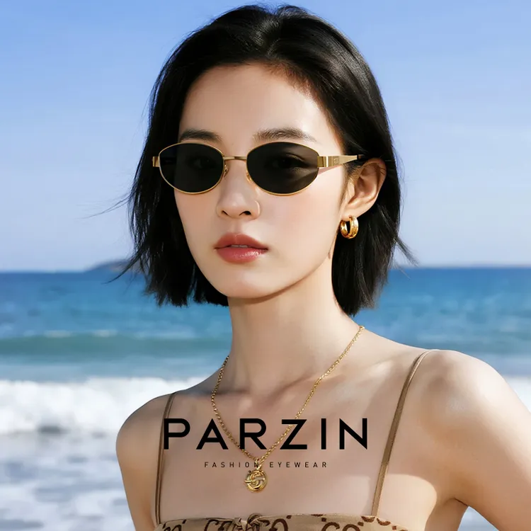 帕森小金主新款老钱风墨镜椭圆框流光风潮流高级感美式眼镜PZ8387商品图