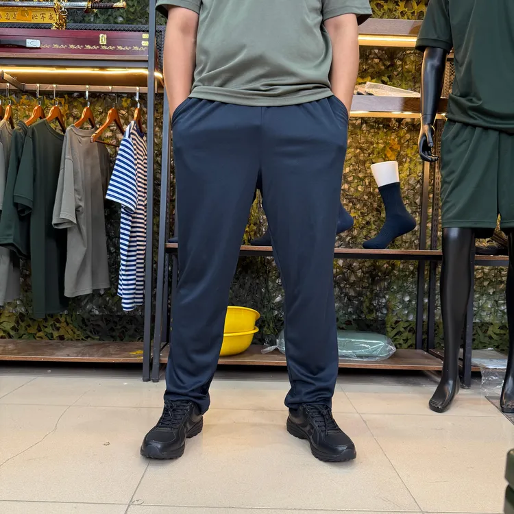 夏季体能训练服长裤藏青色速干吸汗透气体能服裤子薄款运动长裤