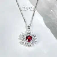 【破冰专属】s925银/莫桑比克红石榴石吊坠-{赠链/多样性发货}RT
