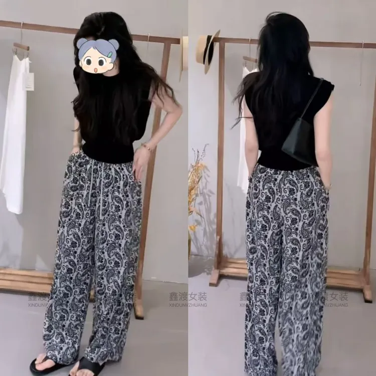 2025夏季新款时尚显瘦气质女士网红洋气两件套百搭款D5654