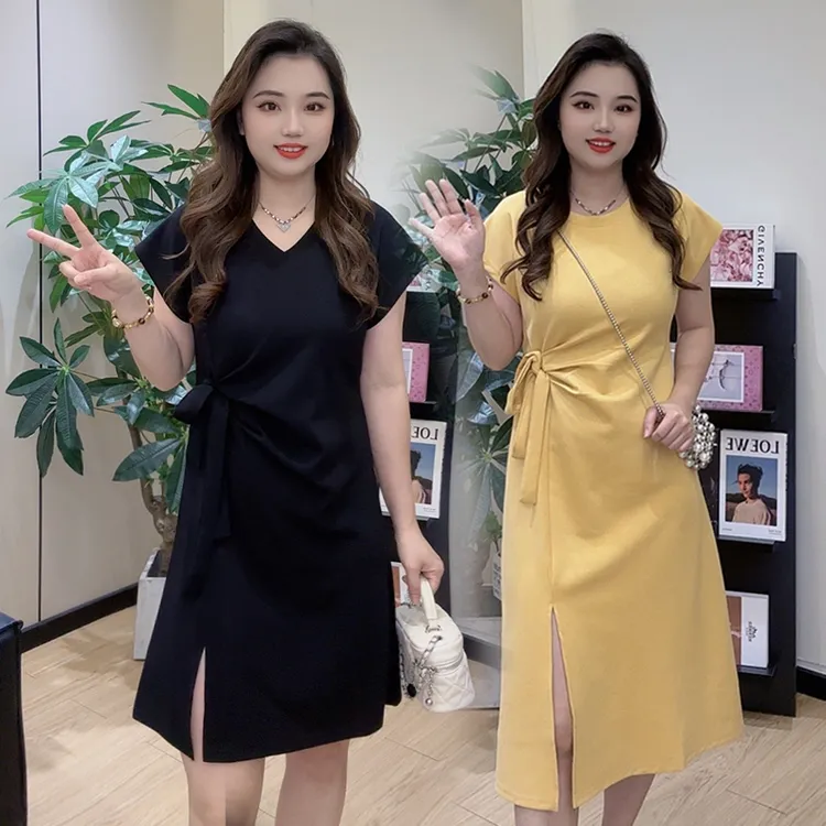 小个子法式连衣裙女装夏季2025新款黑色修身气质开叉收腰中长款