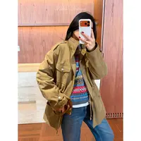 RRB Design 加厚保暖100%棉填充驼毛百搭显瘦保暖工装外套