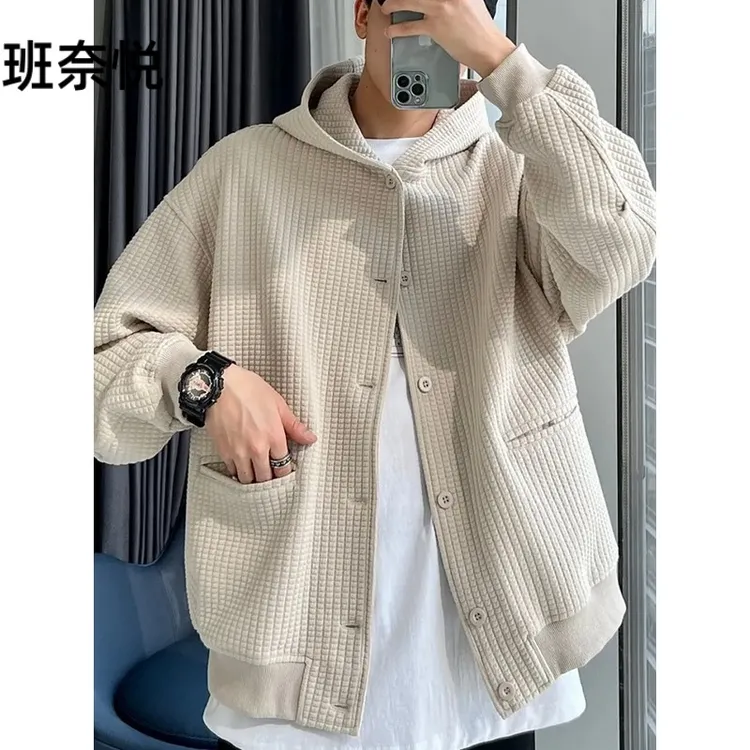 连帽开衫卫衣外套男春秋季2025新款宽松休闲重磅春装上衣服潮牌