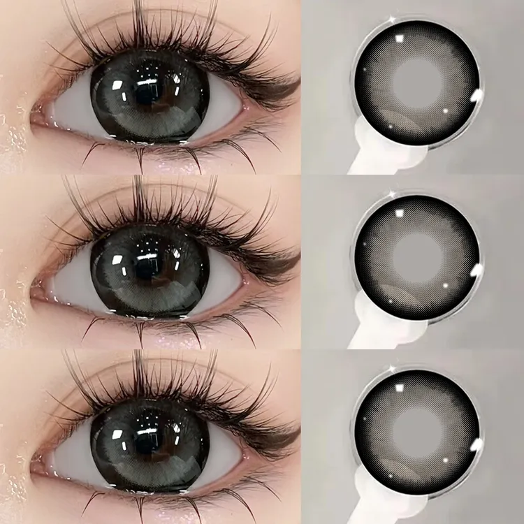 反叛黑灰欧巴兰美瞳半年抛水润舒适黑灰色大直径隐形眼镜dp