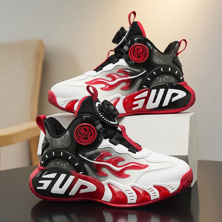 【加绒可选】男童运动鞋秋冬新款中大童篮球鞋皮面防水儿童跑步潮鞋