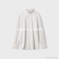 溶溶【霜雪白茶】RONGRONG 木耳边法式休闲风长袖T恤2502K718