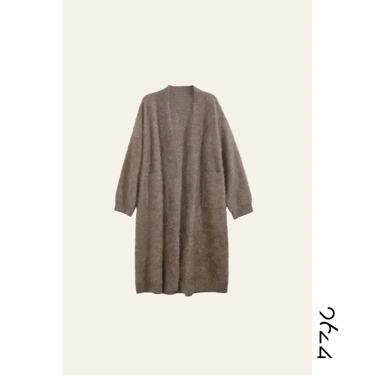 【无界】羊毛+羊绒拉毛夹花色超大件浴袍款女装开衫外套2025Q3158