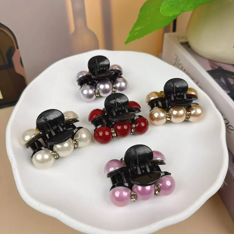 轻奢精致百搭珠珠水砖抓夹20新款公主头发型刘海侧边夹迷你发夹