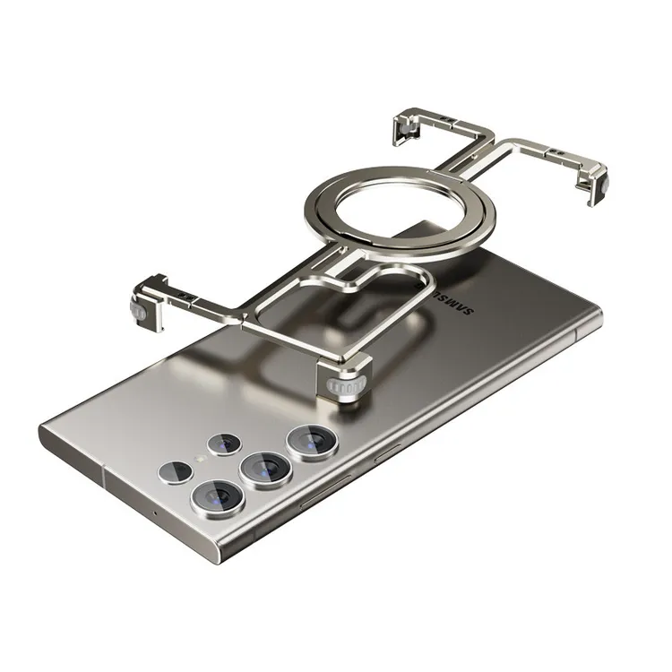 跨境适用三星S24ULTRA手机壳无边框派壳带磁吸支架s24plus保护套+