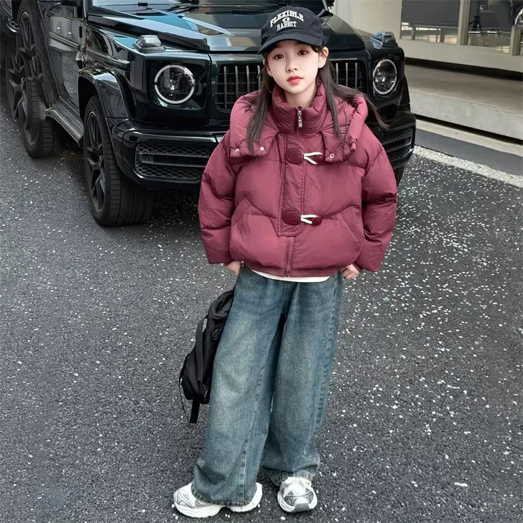 女童冬装棉服2025新款洋气女大童面包服加厚棉衣儿童冬季短款棉袄