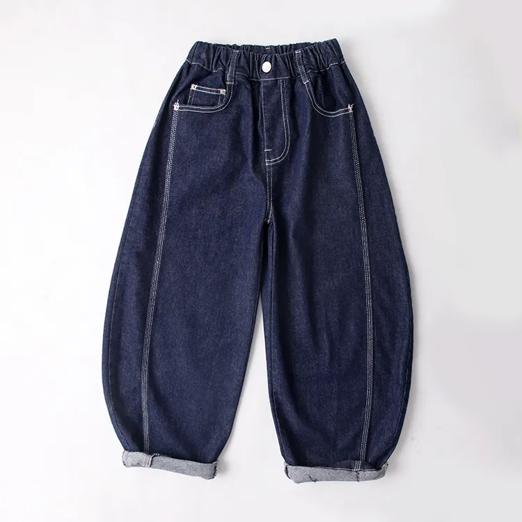 吴小越w983男童春款原色复古牛仔裤新品痞帅男孩新款韩版长裤宽松
