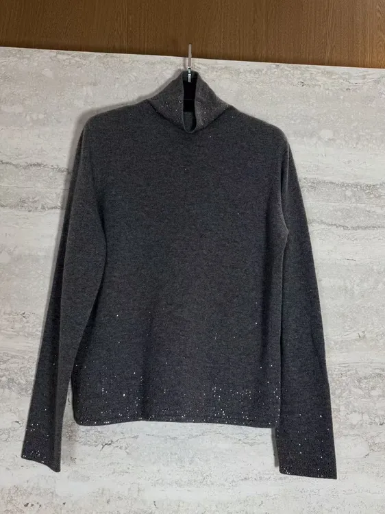 TANTAN 100羊毛秋冬时尚保暖气质镶钻星空针织衫3585