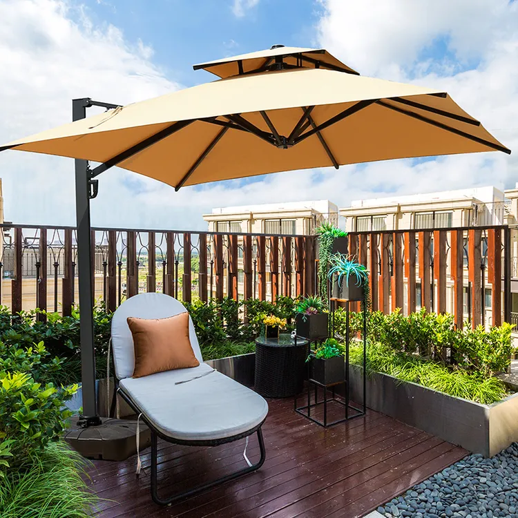 德国户外伞庭院伞露台花园气压液压罗马伞室外.大型*米摆摊遮阳伞