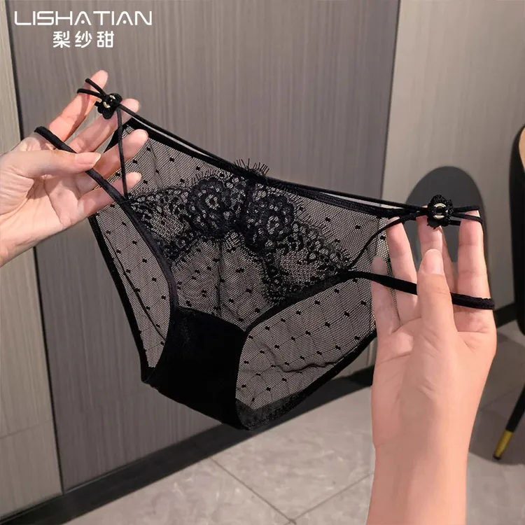 梨纱甜迷失曼妮法式蕾丝低腰纯欲高级性感内裤女士2025新款薄款
