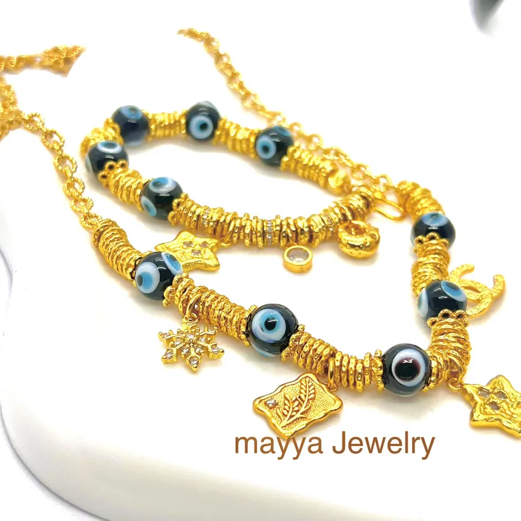 铜合金手链 MayyaJewelry用珠子铜合金饰品。手链串珠手串。项链。