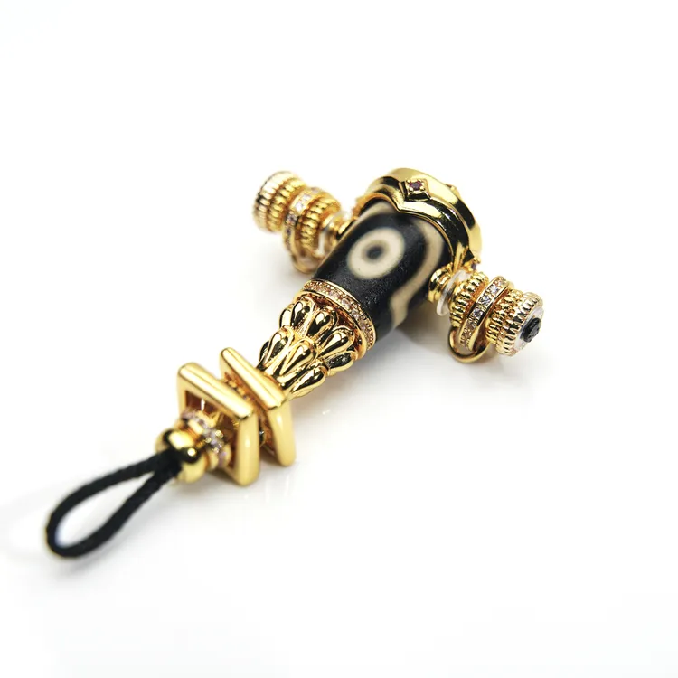 【玖仰文玩】珠改系列时来运转珠改三通配饰12.4*30.5mm JY153