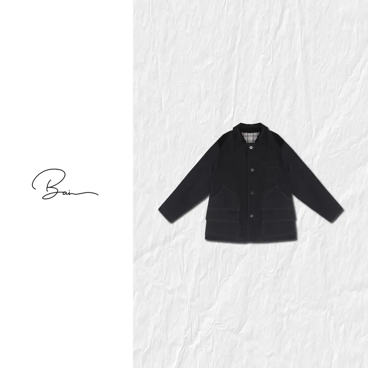 TXB “猎装重工”棉质两面穿定制格纹灯芯绒拼接工装外套XB-7774