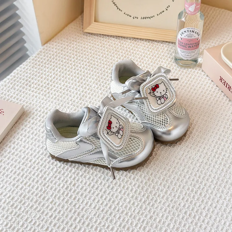 儿童德训鞋2025夏季新款韩版女童镂空透气网面运动鞋软底休闲板鞋