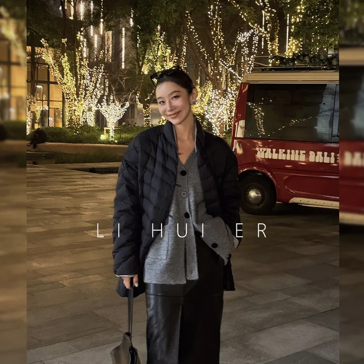 LiHuiEr李慧儿【月亮停摆】2025新款百搭舒适深灰针织开衫LL025393