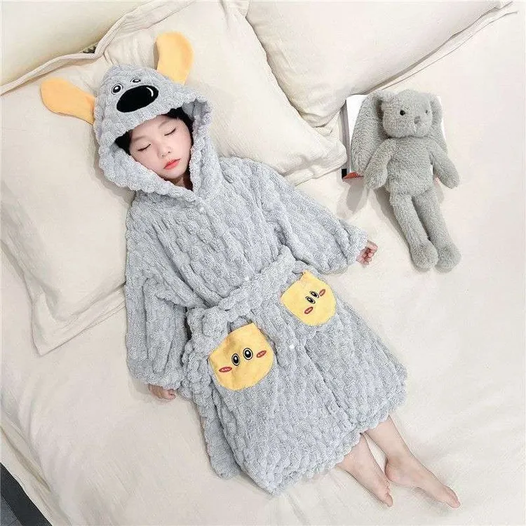 童泰【断码】男童睡袍秋冬季新款珊瑚加厚宝宝法兰绒连13岁宝宝睡衣