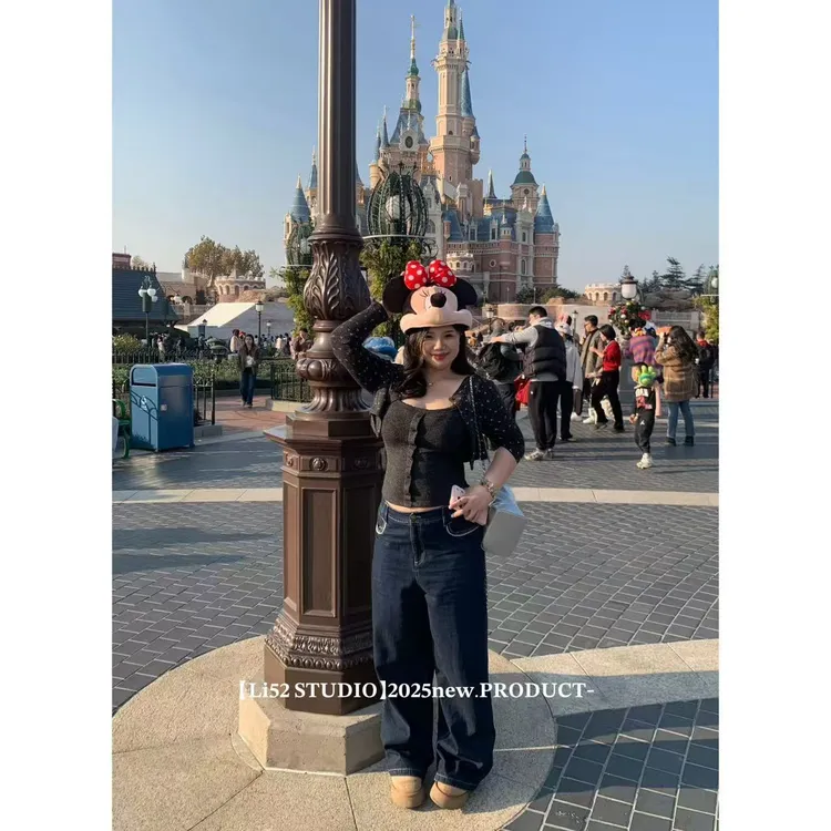 曦曦子【丹宁牛仔】2025ss.深蓝直筒牛仔裤/显瘦百搭复古!!k3031