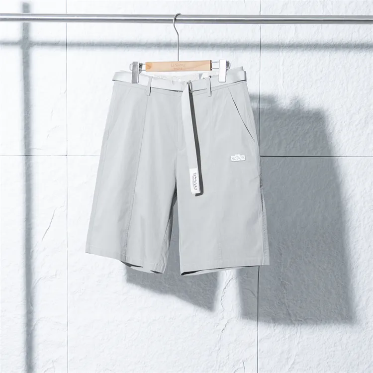 【退货补运费】夏季剪标款男士简约百搭薄款纯色直筒休闲短裤2Y056A