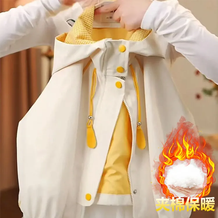 女童春秋装外套春季洋气冲锋衣上衣儿童2025新款休闲男孩韩版外套