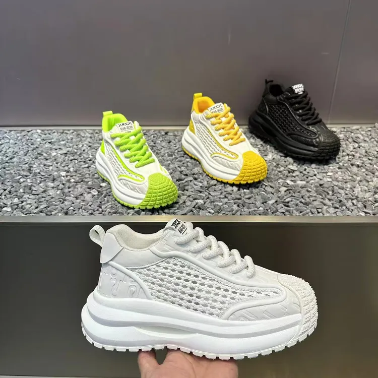 2025男士新款夏季网面编织透气老爹鞋时尚百搭薄款潮男运动休闲鞋