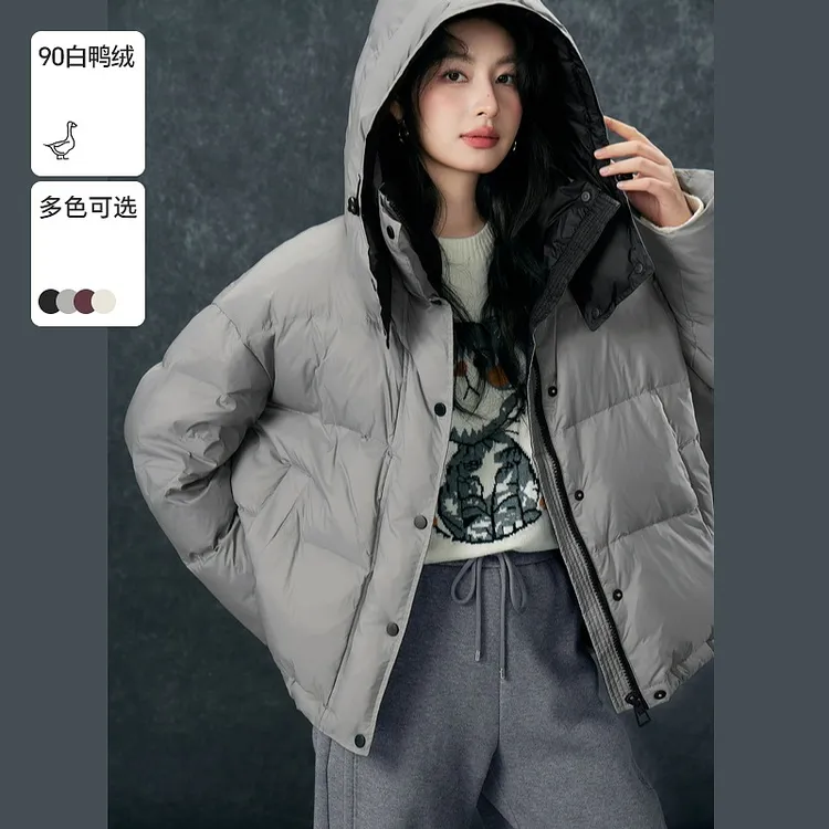 短款连帽欧若智性风冬季羽绒服B06245I6642