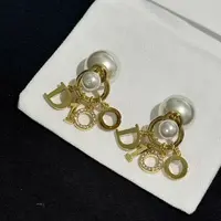 合金项链 【VaVa】D家字母金色字母耳坠丝巾百搭