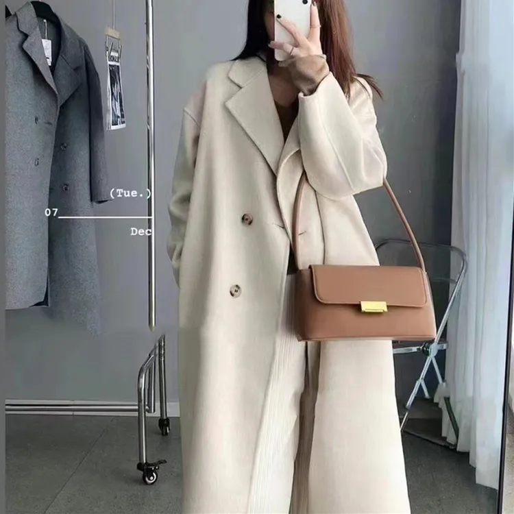 反季清仓2025秋冬季新款小个子大衣女韩系赫本风毛呢外套加厚呢子