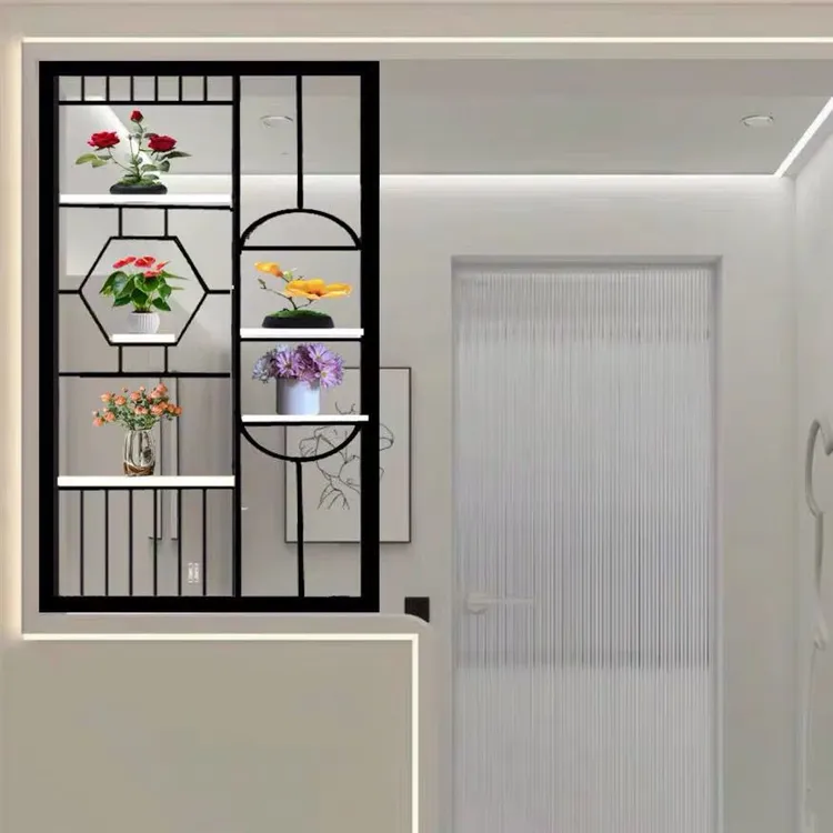 轻奢铁艺半墙屏风隔断适用于客厅洗漱台干湿区装饰