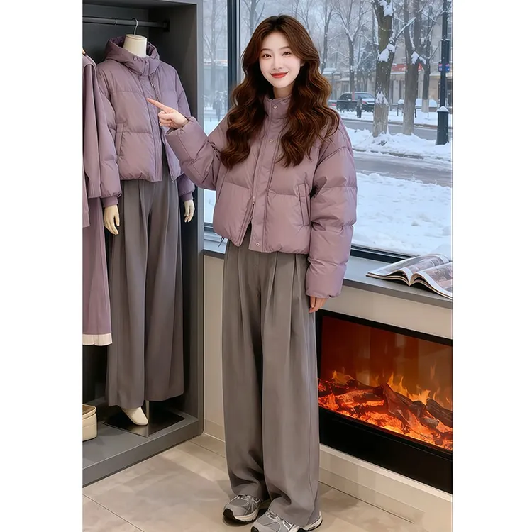 冬季短款立领棉服女2025新款小个子轻薄保暖棉衣独特超好看厚外套