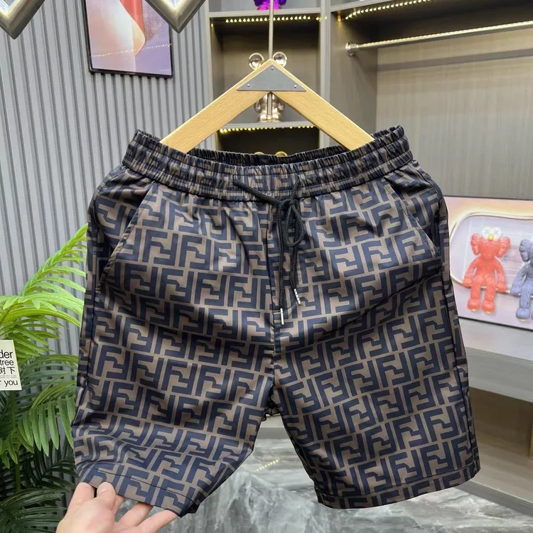 夏季吸汗无弹力微弹力短裤休闲裤格子速干男士百搭裤子印花