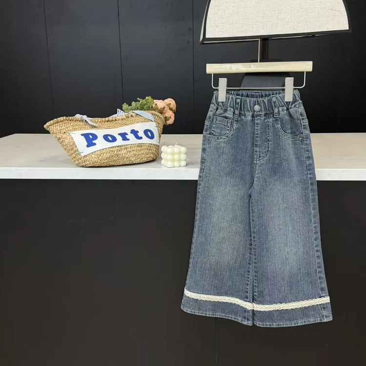 【现货】leomama女童牛仔裤秋装儿童直筒休闲裤洋气韩版大童裤子