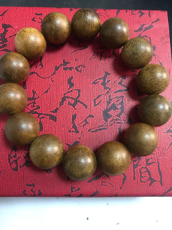 沉香4139 海南白奇楠 1.6圆珠手串 9分沉 抖音基地质检出证书