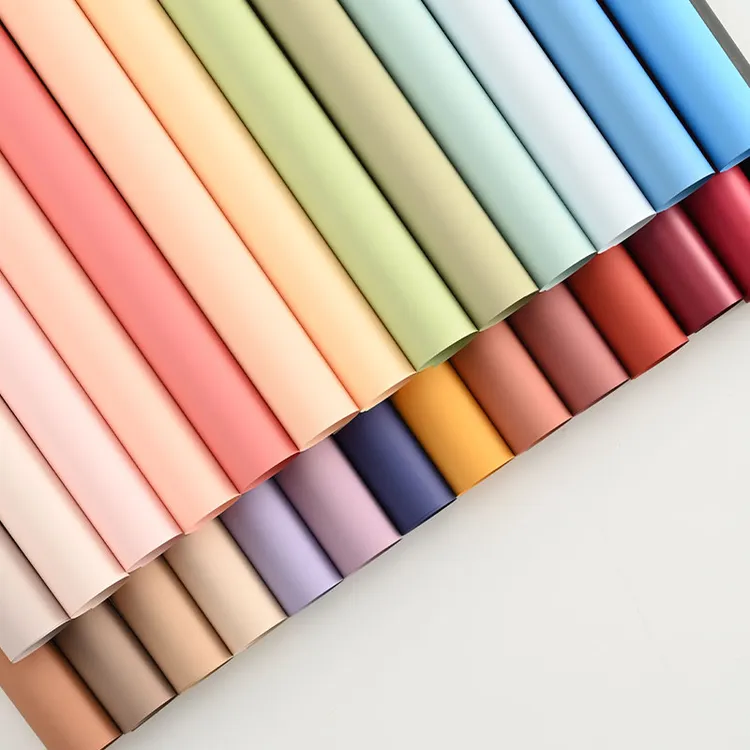 花漾纯素纸高定加厚珠光膜花束包装纸防水花艺包花资材