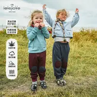 lelejove秋冬儿童女汉麻加绒轻暖锁温长裤宽松休闲束脚裤5AW52359
