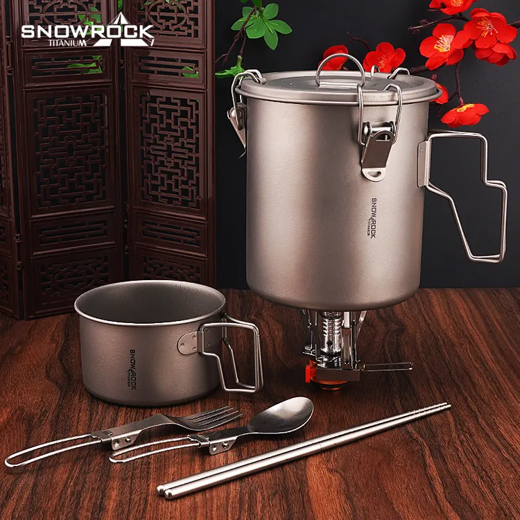 户外纯钛大号蒸饭器便携套装