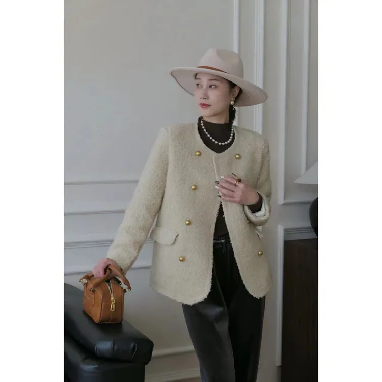 【冬日来信】白鸭绒羽绒服 气质花网红韩版外套小香风百搭秋冬