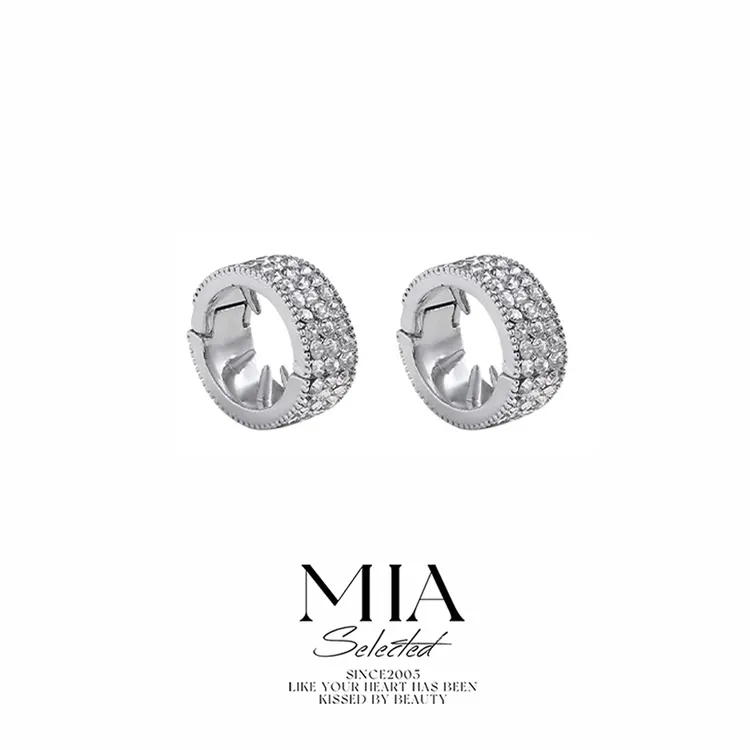 Jennie同款圆形银色金属发扣女2025新款低马尾编发夹水钻发卡头饰