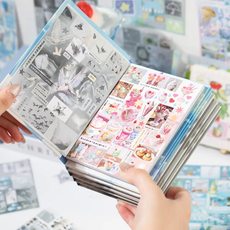 30张晚风信笺延边切贴纸书 ins古早梦核风小图案手帐装饰贴画本子